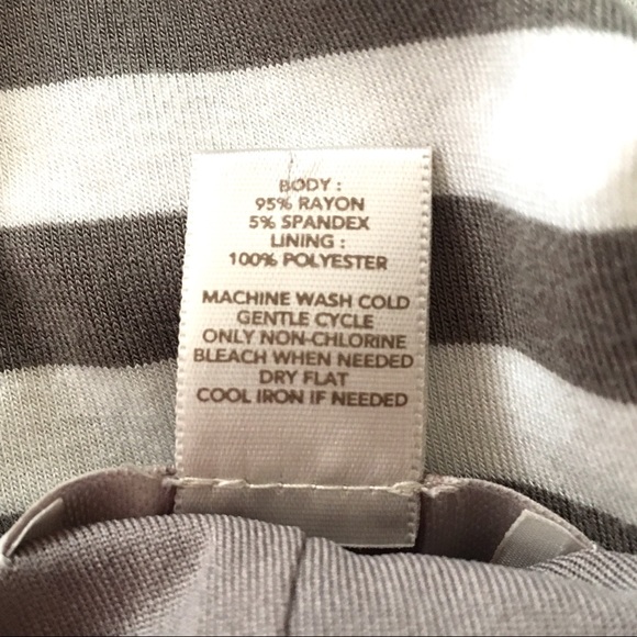 LOFT Striped Full Skirt White Brown DREES - Picture 8 of 8